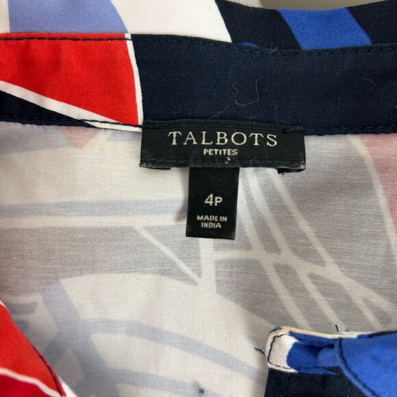 Talbots Navy Nautical Sailboat Pockets Belted Sleeveless Shirt Dress Preppy - Picture 4 of 12